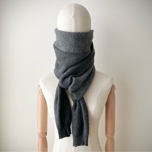 joodito 100% cashmere preppy tie scarf japanese boro wrap cowl shawl gray plaid